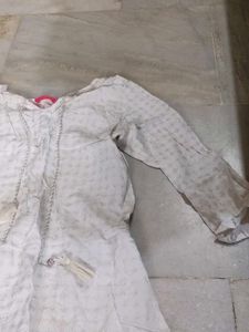 White Cotton Tunic with Tassels