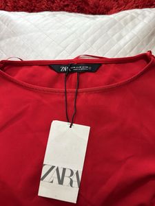 Zara Red Long Sleeve Top
