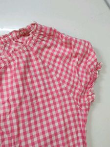 Pink Gingham  Top