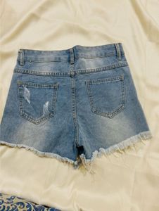 Ripped Denim Shorts