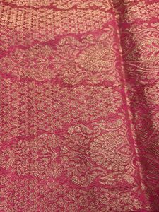 Elegant Pink &amp; Gold Striped Saree