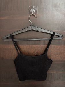 Black Ribbed Tank Top
