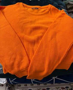 Orange Knit Pullover