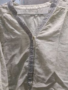 Beaded Cream Blouse