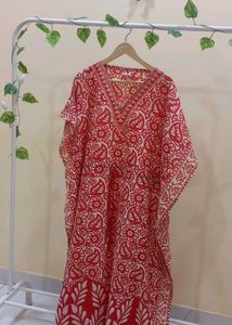 Red Printed Kaftan