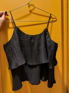 Black Pleated Cami Top