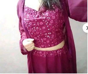 Maroon Embroidered Kurta Suit