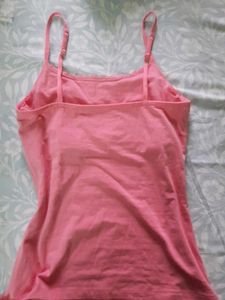 Pink Lace Trim Cami Top