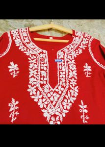 real Chikankari Short Kurta
