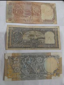 Old Ten Rs Note Boat Peacock &amp; Shalimar Pack Of 3