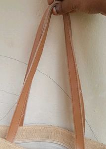 Embroidered Jute Tote Bag