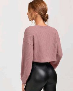 Waffle Knit Cropped Top