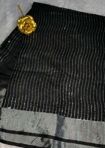 embroidered secquance work chanderi silk saree