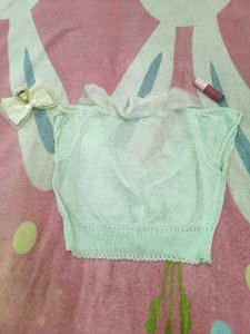 Cute Light Green Ruffle Top