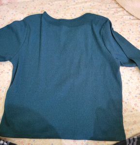 Teal Criss Cross Top