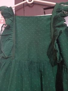 Green Polka Dot Ruffle Dress