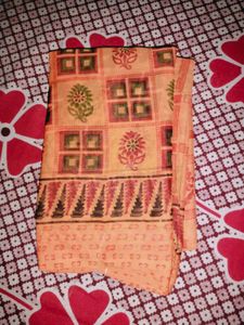 ORANGE PRINTED SAREE