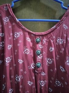 Burgundy Floral Print Tunic