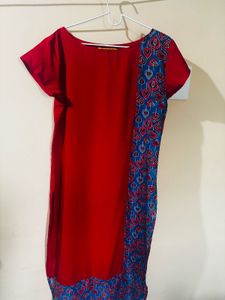 ₹140 Pretty Red Kurta - Size: M