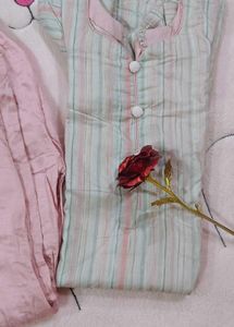 Pink Striped Pajama Set