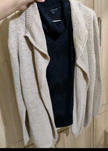 Combo Of Knitted Shrug & Sleeveless Top