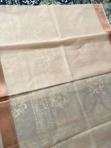 Baby Pink Organza Banarasi Saree