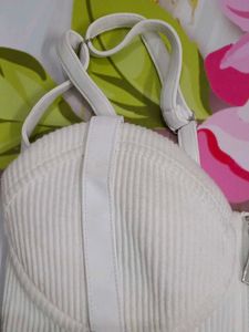 (1132)White Ribbed Bodysuit
