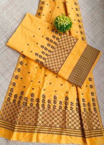 Assamese Mekhela Sador New Design Dyed Toss