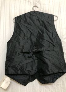 Gato Black Leather Waistcoat