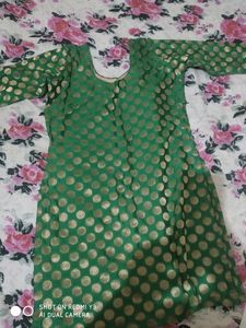 Green And Golden Kurta