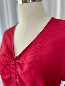 Maroon V-Neck Top