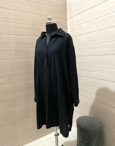 H&amp;M Black Shirt Oversized Dress