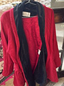 Heavy Red and Black Long Coat