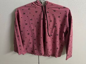 Pink Small Mickey Printed Hoodie For Winters