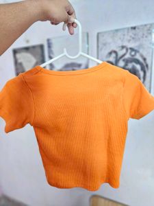 Cute Sun Orange Crop Top
