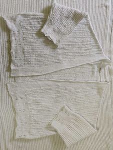 White Knit Open-Front Cardigan