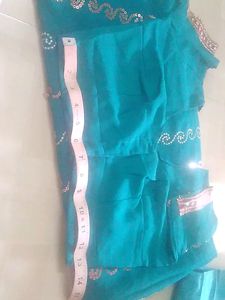 Sequins Saree With Blose And Petticot.