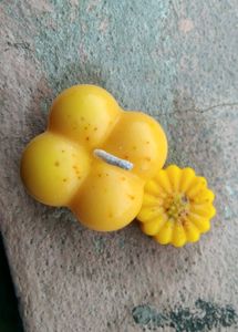 cube and flowers candles