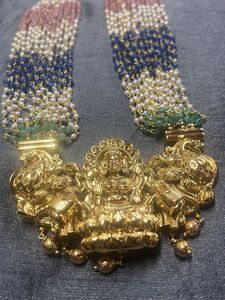 Elegant Beaded Lakshmi Necklace