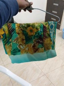 Teal &amp; Gold Saree