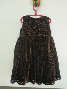 Brown Velvet Dot Dress