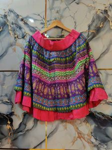 globus printed flair skirt large size