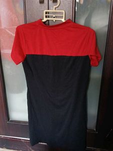 Color Block T-Shirt Dress - L Size