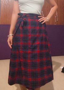 Vintage Plaid Wrap Skirt