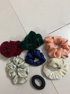Velvet And Satin Scrunchies
