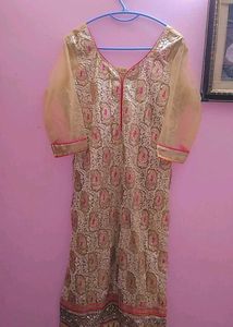 Elegant Golden heavy kurti✨️
