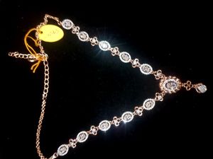 Rose Gold Diamond Necklace With Earings