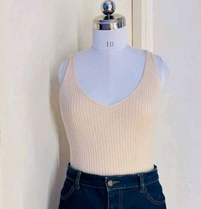 H&amp;m Ribbed V-Neck Tank Top
