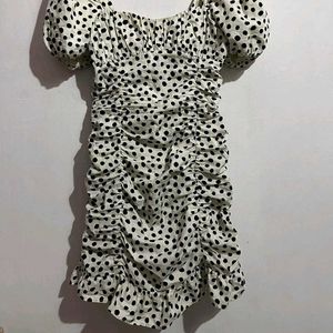 Polka Dot Puff Sleeve Dress