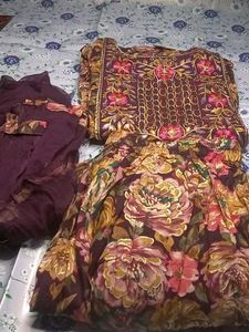 Floral Embroidered Kurta &amp; Dupatta
